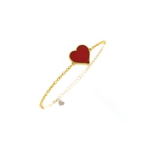 Bracciale con cuore pasta di corallo rosso
