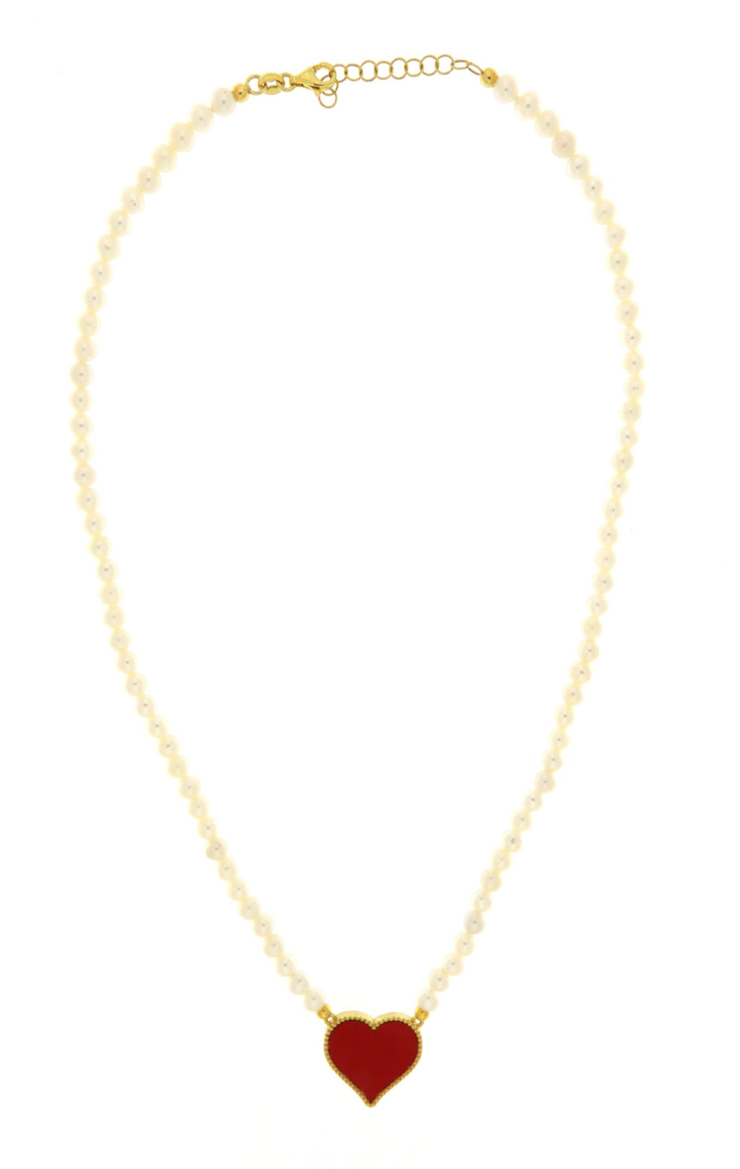 Collana Donna Vintage Con Perle Grosse E Ciondolo Cuore, Stile Bohémien, Lunghezza Regolabile