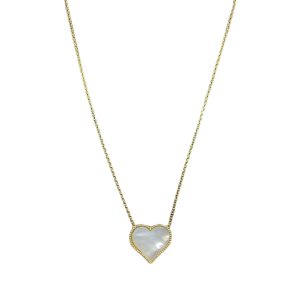 Ciondolo cuore madreperla naturale 14 mm