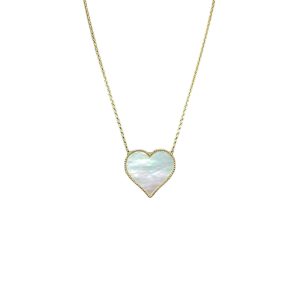 Ciondolo cuore madreperla naturale 18 mm